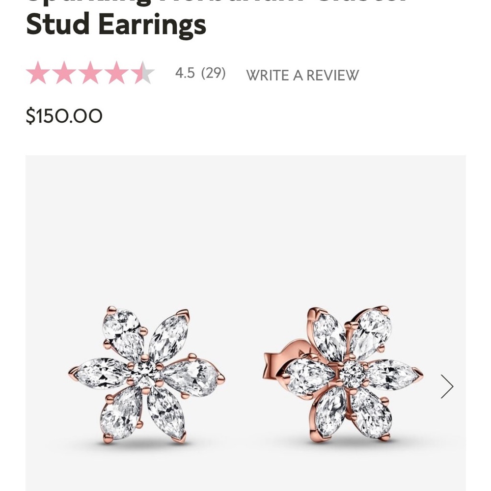 NWT Pandora Sparkling Herbarium Stud Earrings